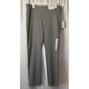 NWT Stylus Women's XL Mid Rise 4 Way Stretch Legging Herringbone Gray Officewear